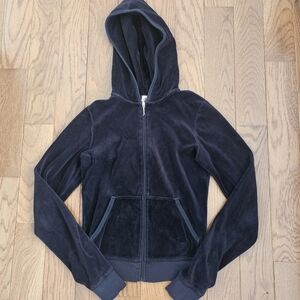 Juicy Couture Black Velour Zip-Up Size XS